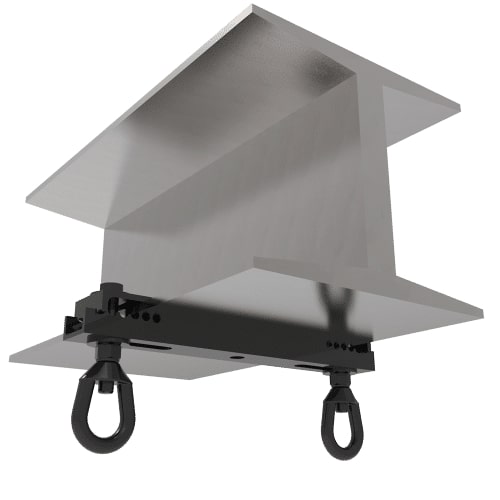 7 to 12 inch Dual Hang Point Beam Clamp, Black