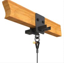 Wood Beam Clamp Suspension With Swivel Eye, Black