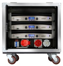 VRack Amplification System Rack on Wheels with Three I-Tech 12000HD Amplifiers
