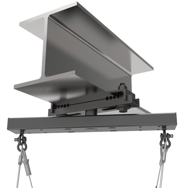 3-8 inch Swivel Beam Clamp 20 inch Arm, Black