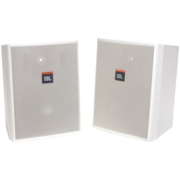 Compact Indoor Outdoor Background Foreground Loudspeaker, White (Priced Each, Sold In Pairs)