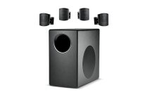 Packaged Surface-Mount Subwoofer-Satellite Loudspeaker System, Black